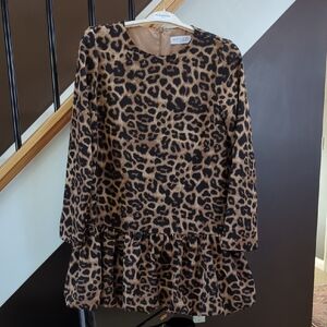 Impressions Leopard Print Long Sleeve Dress